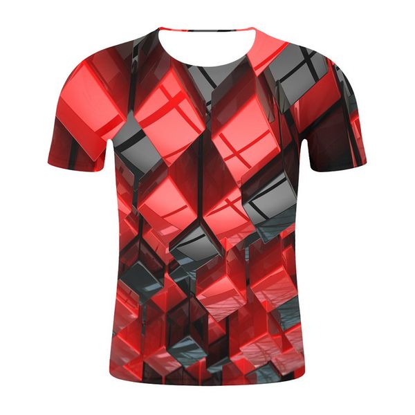 

summer new men's fun 3d printing hip hop t-shirt casual crew neck short sleeve cool tees, White;black