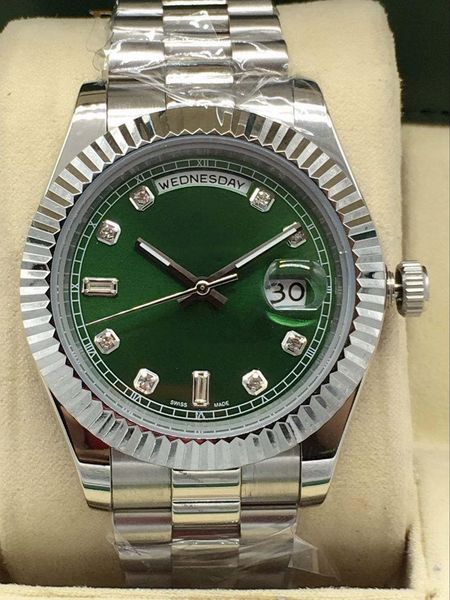

new luxury mens womens watch 41mm day date digital dial stainless steel mechanical automatic watches datejust wristwatch boxes, Slivery;brown
