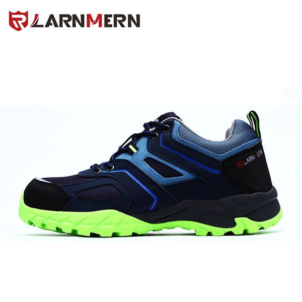 

larnmern brand mens steel toe safety work shoes anti-smashing outoor breathable anti-puncture non-slip protective shoes, Black