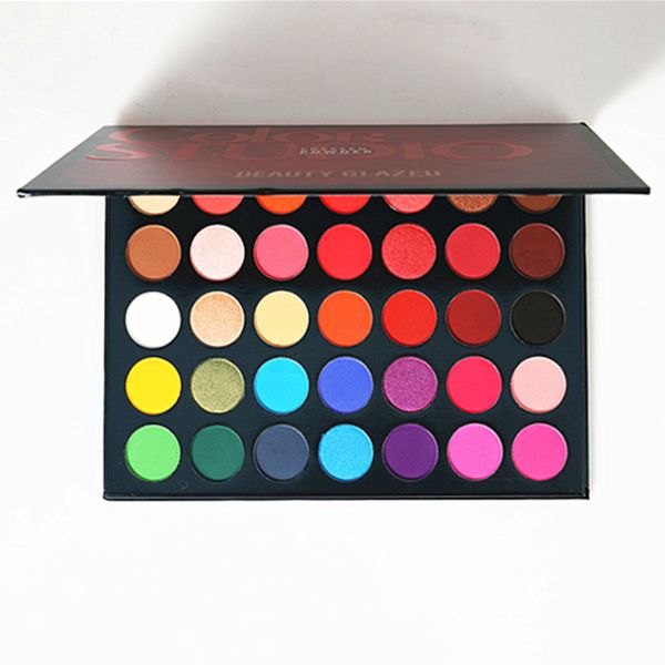 Fashion Beauty Glazed Evidenziatore Palette di ombretti 35 colori Ombretto in polvere pressata Maquillaje Trucco occhi più recente di alta qualità