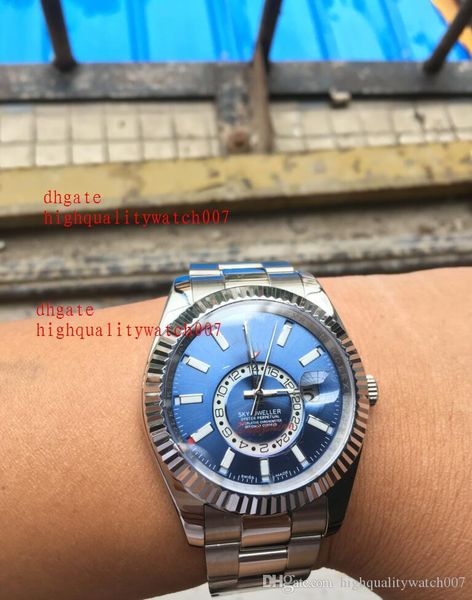 

the latest sample 2019 luxury wristwatch sapphire automatic 42mm white dial 326934 blue dial mens men's watch watches, Slivery;brown