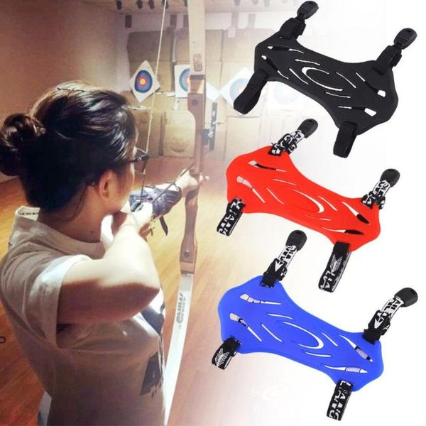 

archery armguard bow shooting hunting arm protection guard w/2-straps protector convenient easy to carry strong protection, Black;gray