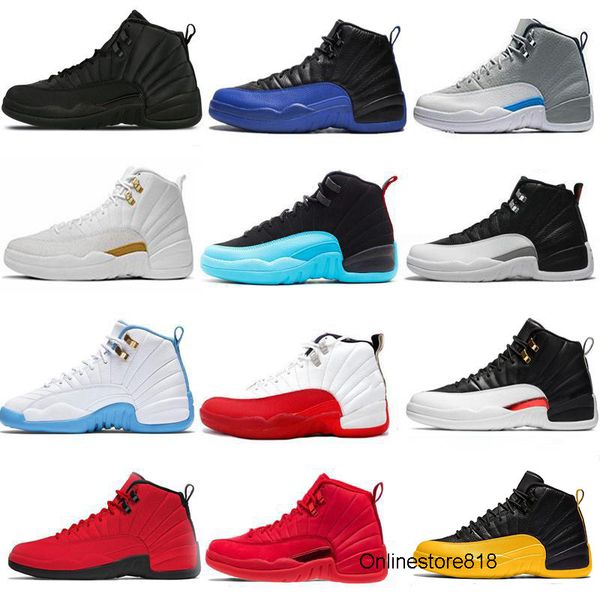

gym red 12 12s basketball shoes air men bulls michigan the master black white gamma blue mens trainer sports retre sneakers size 40-47
