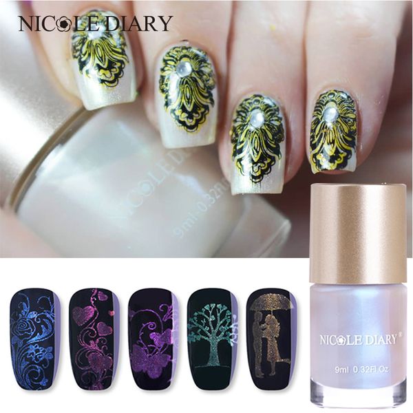 

nicole diary 9ml colorful nail stamping polish nail art stamp plate printing polish candy colors art varnish