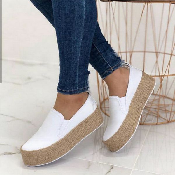 

canvas flats women ladies espadrille shoes thick bottom flats shoes girls lace up round toe casual 2019, Black