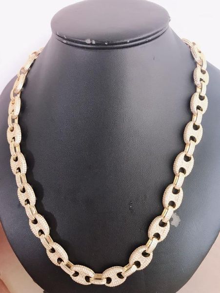 

hip hop necklace classic japanese character cuban link chain full of zircon hight quality bling fashion chains jewelry1, Silver