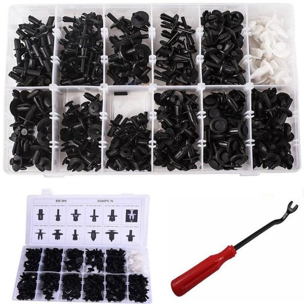 

350pcs plastic auto body push pin rivet fastener trim moulding clips screwdriver for high performance perfect replacement