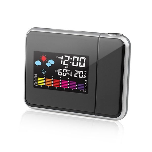 

weather lcd digital alarm clock multifunction projection backlight led color display projector snooze alarm hours clocks