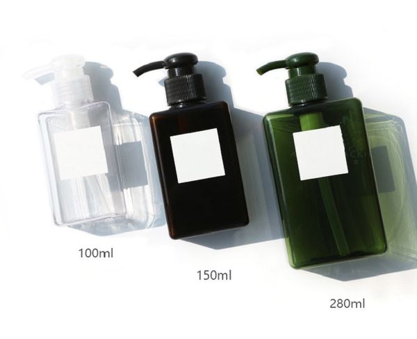 

press head emulsion bottle tetragonal press protable design bath shampoo cosmetic container cosmetic utensils petg material