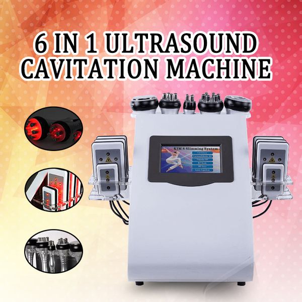 

lowest 2colors 6in1 40k ultrasonic liposuction cavitation 8 pads lllt lipo laser slimming machine vacuum rf skin care salon spa equipment