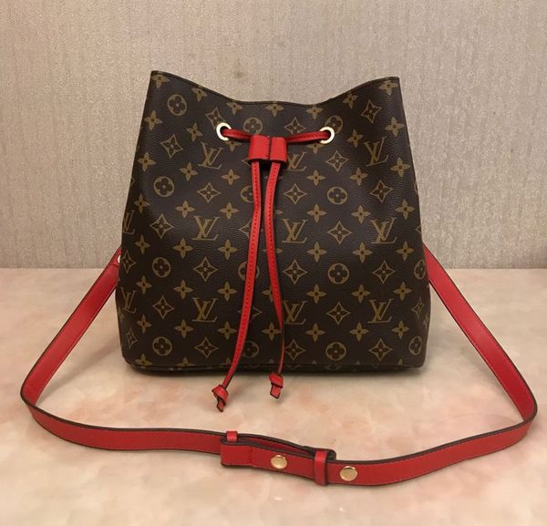 

2019 luxury handbags neonoe shoulder bags noÃ© leather bucket bag women flower printing crossbody bag purse twist