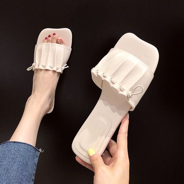 

house slippers platform shoes slides shose women pantofle rubber flat summer soft 2020 pu fashion slippers, Black