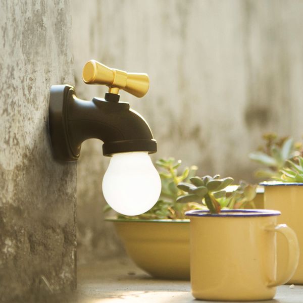 

originality water tap night-light led induction bedside lamp usb charge sound control night lamp janpim