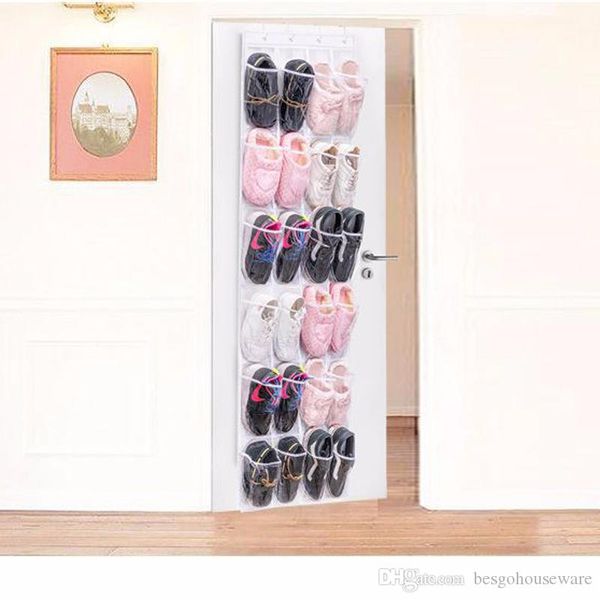 2019 24 Pockets Shoes Storage Racks Behind Door Hanging Shoes Non