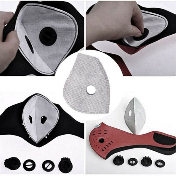 

2020 new 10pcs cycling face masks filter mtb road cycling equip anti-dust pm2.5 replacement with active carbon filter protect
