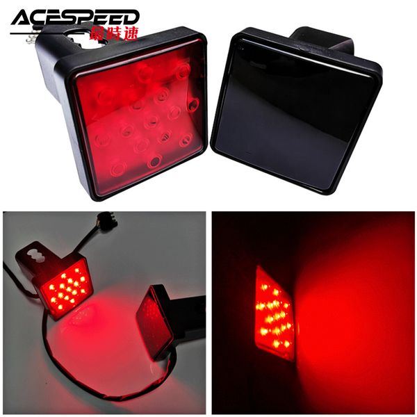 

truck trailer hitch cover with 15led brake light fit 2" receiver trailer hitch receiver cover tube towing with stail light