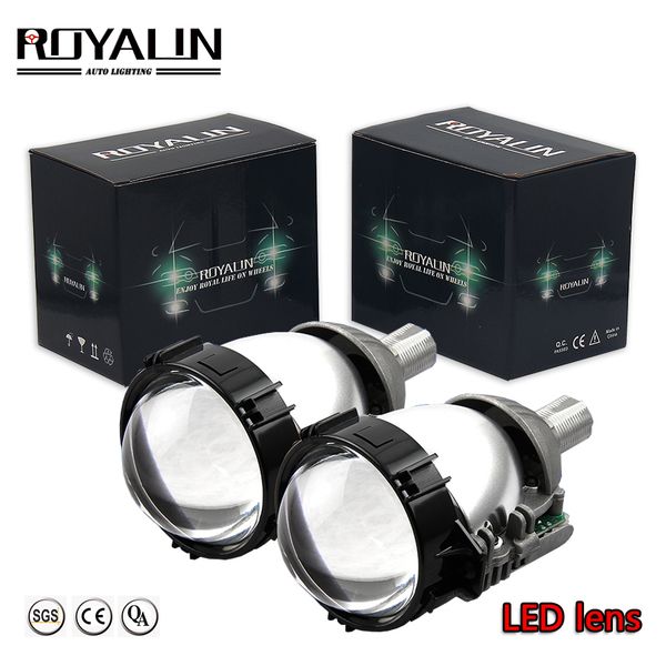 

rpyalin car bi led 2.5" inch projector lens super bright led headlights hi/lo beam universal auto motorcycle retrofit headlights