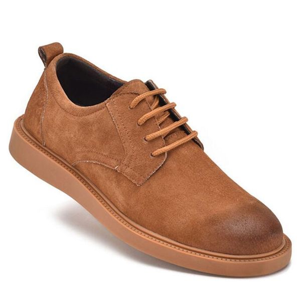 

laidilangtu 2018 spring autumn new men's shoes wild casual men's leather low cut tide shoes short boots round head casual shoes, Black