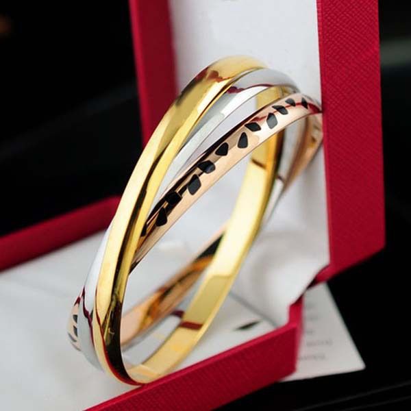 

fashion jewelry women bracelets bangles men rose gold silver three color charm love bracelet puleiras gifts jewelry wholesale, Black