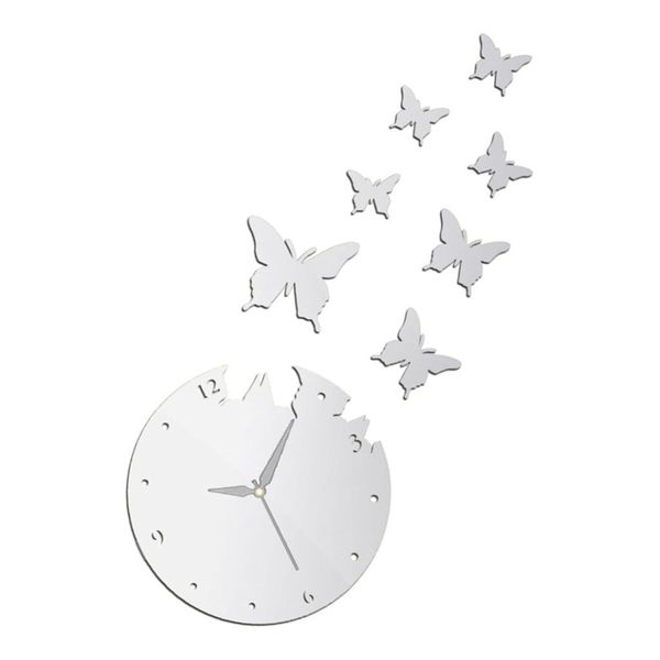 

butterfly wall clock acrylic wall sticker mirror 3d wall decals