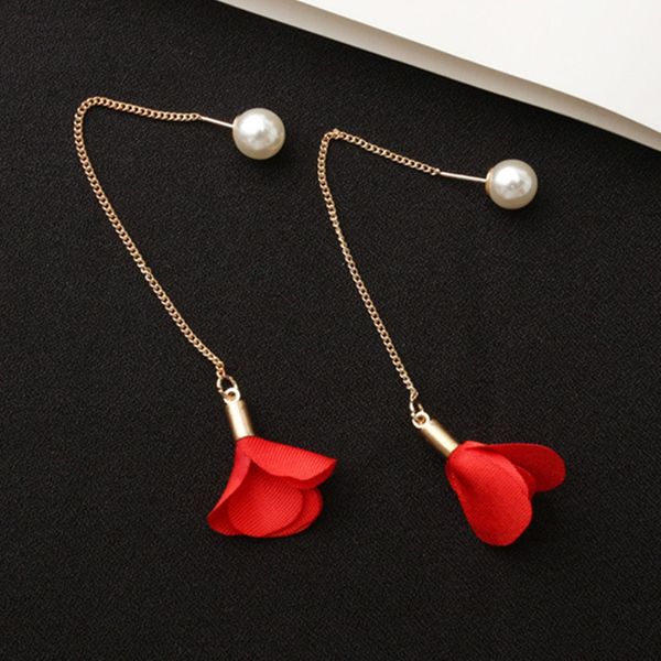 

длинные кисточкой женщины мотаться серьги-падения цветок имитация жемчуга колошения ювелирные изделия brincos женский европейский стиль новы, Silver