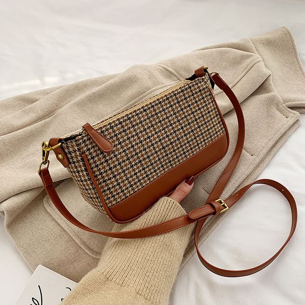 

bag for women bag women 2019 new versatile simple leisure single anticlinal messenger fashion texture check small square