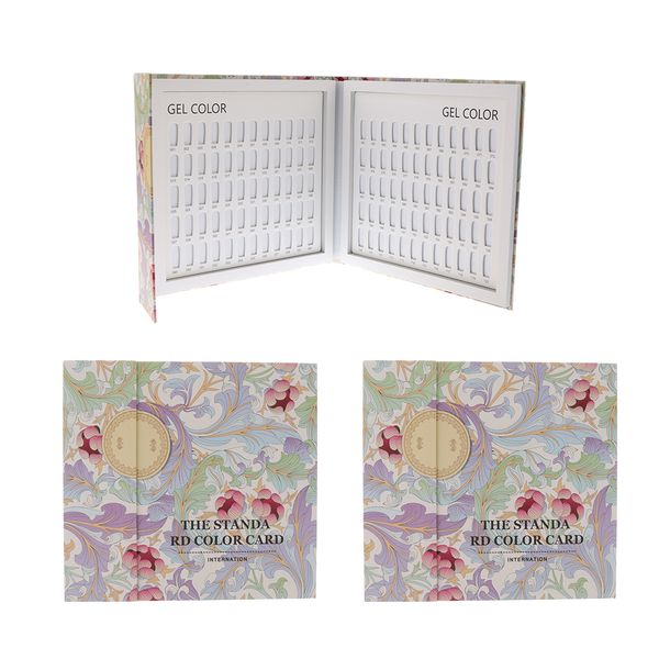 

3x nail color chart display gel polish practice design board book 120 colors