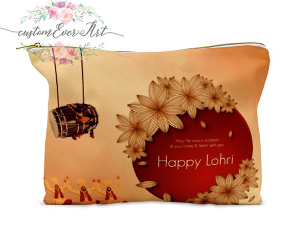 

happy lohri cosmetic bag cosmetic case pouch makeup bag cute travel for women gift