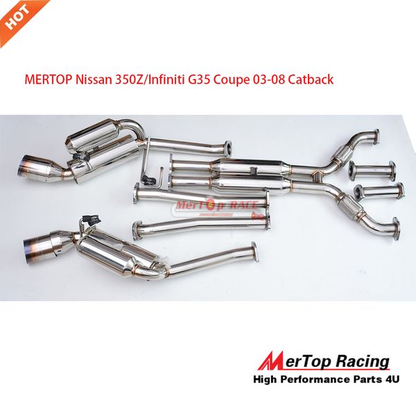 

merdual 4.5" rolled tip hi-power racing catback exhaust system for 350z z33/g35 v35 (fits: 350z