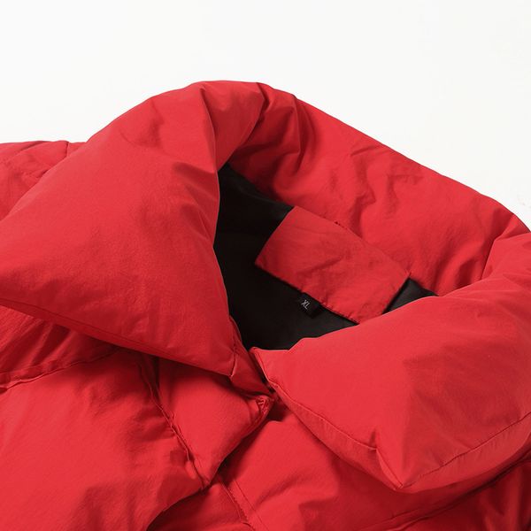 

fashionable elegant white duck down jacket women's 2018 autumn and winter new style long over-the-knee fold-down collar loose-fi, Black;white