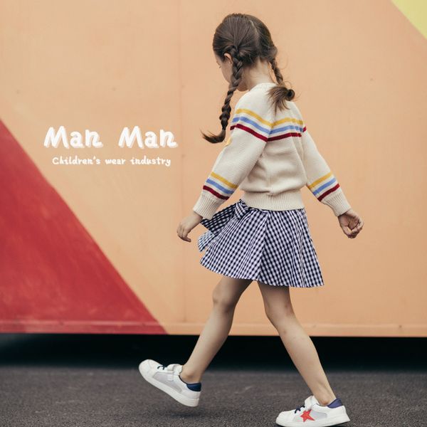 

childrenswear 2020 autumn and winter new style children's sweater female baby sweater children crew neck, Blue