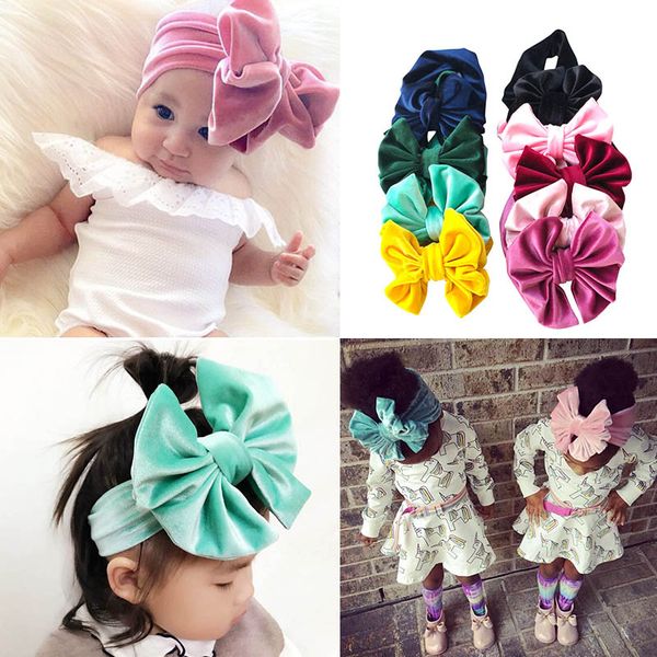 

1pcs elastic smooth velvet head wrap baby headband warm headwrap ponytail holder girls kids hair accessories, Slivery;white