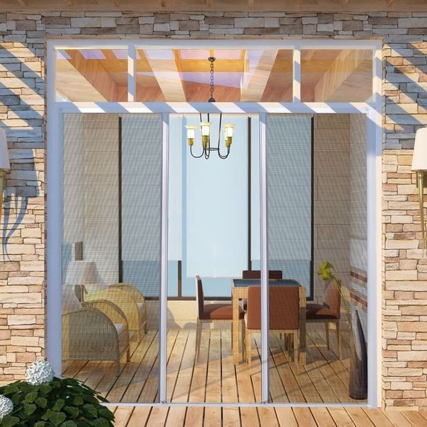 

white sliding insect screen for double doors 215 x 215 cm other home textile