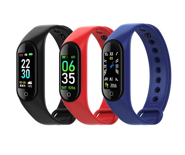 

m4 smart bracelet fitness tracker pk mi band 4 fitbit style sport smart watch 0.96 inch ip67 waterproof heart rate blood pressure dhl