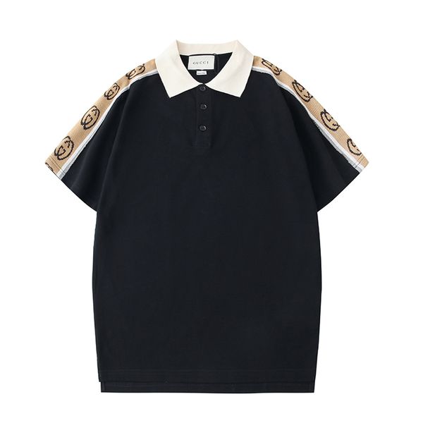 

2020 luxury designer cotton polo shirts men high street fashion little bee print polos mens desginer brand polo t-shirt, Black;brown