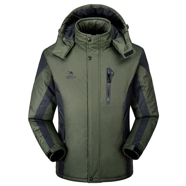 

winter jacket men outdoor cashmere thickening hoodie zipper sport hat removable coat warm parkas winter coat men abrigo hombre, Tan;black