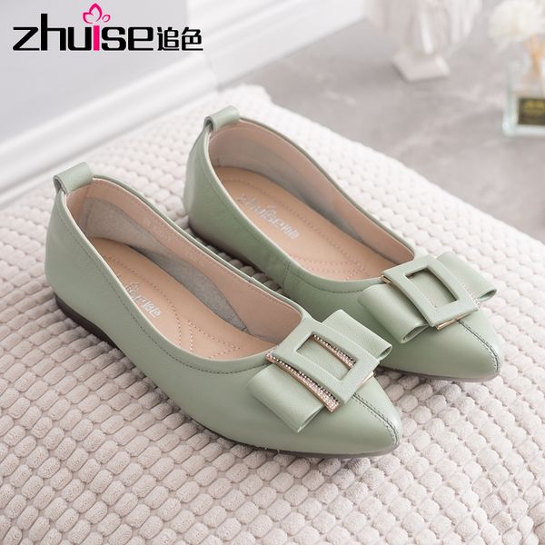 

плоская подошва женская обувь мягкая кожа мягкая подошва мелкая лето 2020 новый стиль кожа удобная поверхность коровья мышца дно, Black