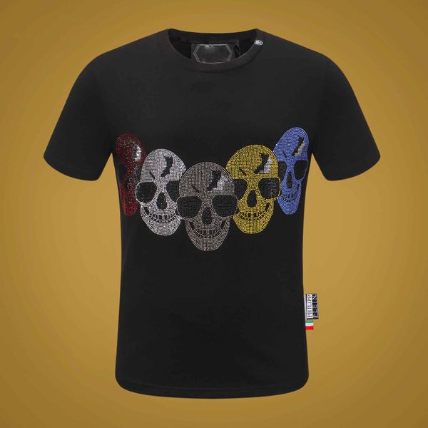 

2020 luxury new fashion luxury brand plam angels men's t-shirt skull print three-way short-sleeved fashion t-shirt, White;black