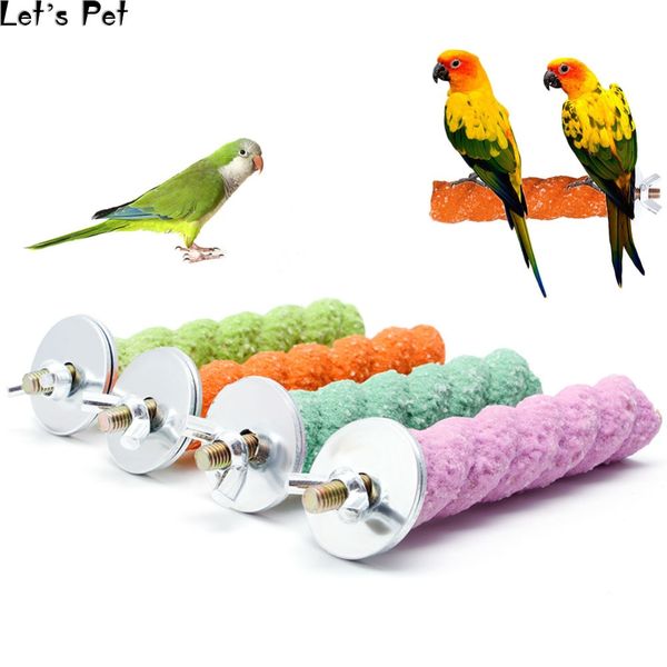 

let's pet colorful pet bird cage 2*8/2*16 paw grinding parrot parakeet perch stand platform hot