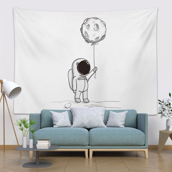

tapestries nordic style tapestry wall hanging trippy modern art moon white simple dorm room wandteppich decoration eb50gt