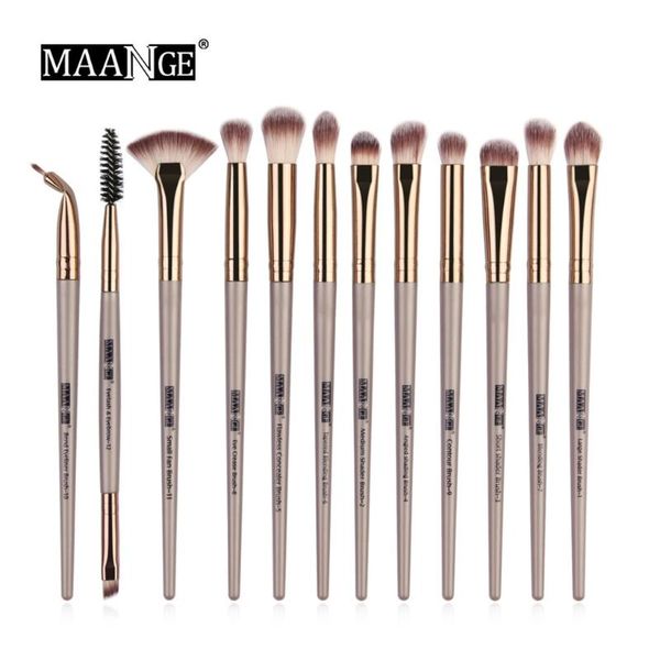 

maange new women's beauty makeup tool portable with makeup pinsel set12pcs pink blending eyeliner eye shadow kit brush