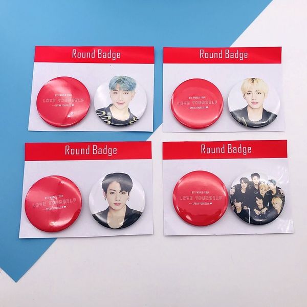 

kpop bangtan boys got7 blackpink twice round badge suit brooch badge, Gray