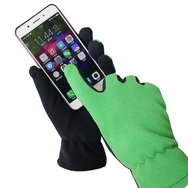 

men women winter gloves touch screen available windproof warm sensitive point plush gloves fleece leather women gloves 2019, Blue;gray