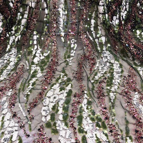 

glace 1y/lot sequin fabric breathable mesh lace rainbow sequin dress for diy accessories tx 1053, Black;white