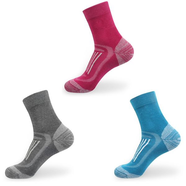 

women's cotton cushion crew socks for hiking walking running climbing backpacking skiing, Black
