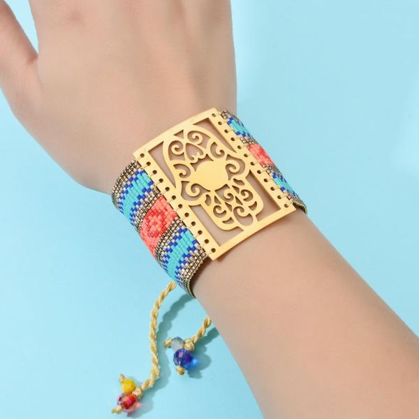 

endless story bracelet vintage miyuki boho bracelet bangle lucky palm eye ethnic jewelry friendship bracelets, Golden;silver