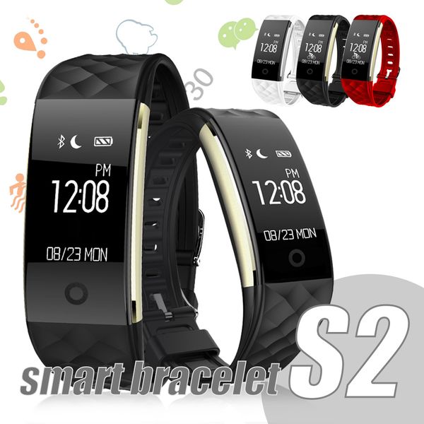 iPhone Android Cep telefonu IP67 su geçirmez Nabız Çelik Kayış S2 Akıllı Bilezik Bluetooth Smartwatches Spor Tracker