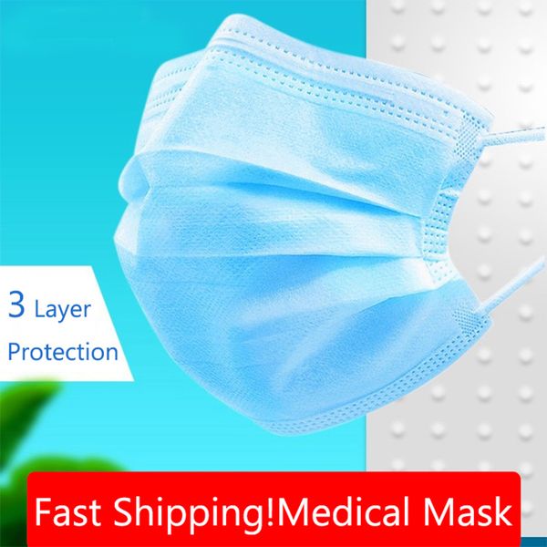 

3 layer face anti-dust non-woven disposable breathable mouth mask anti pollution safe protect masks ffp2/n95/kn95
