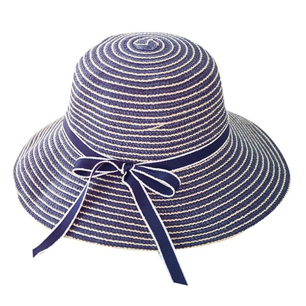 

summer hat women ladies wide brim straw hat floppy beach sun foldable cap lot sombrero mujer #a, Blue;gray