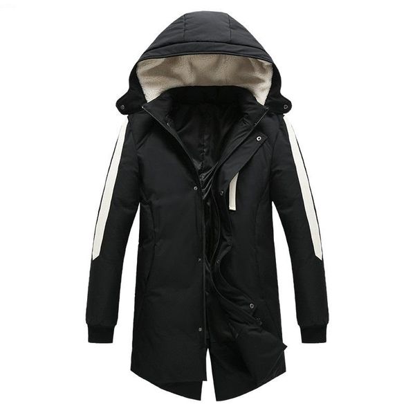 

новые мужские зимние пуховики 2018 мужчины пальто с капюшоном мужские парки slim fit толстые пальто повседневные куртки masculino плюс разме, Black